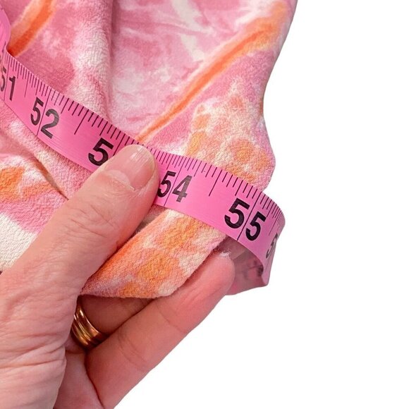 KNOX ROSE Maxi Dress V Neck Short Sleeve Side Slits Tie Dye Pink M 81-30 - Picture 11 of 13